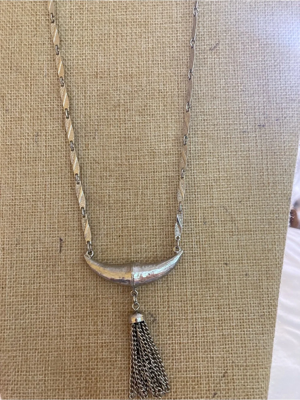 Vintage Silver Tone Fancy Chain Necklace